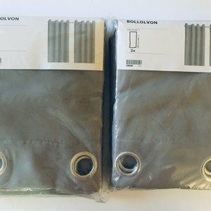 Ikea Bollovon Room Darkening Curtains Gray / 2 Pkgs